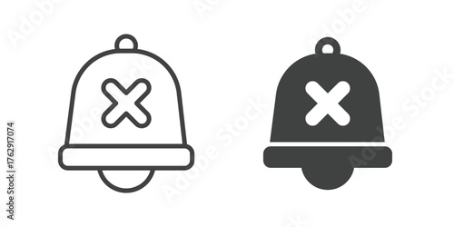Bell, Notification and Alarm Icon. Line and glyph solid icon
