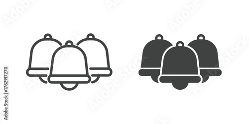 Bell, Notification and Alarm Icon. Line and glyph solid icon