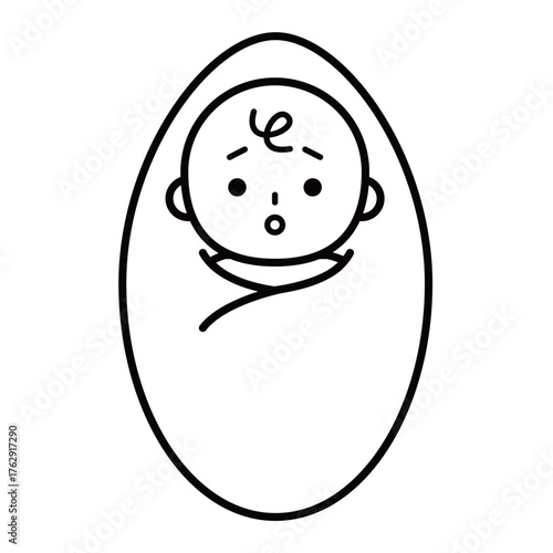 疑問を抱く赤ちゃんのイラスト