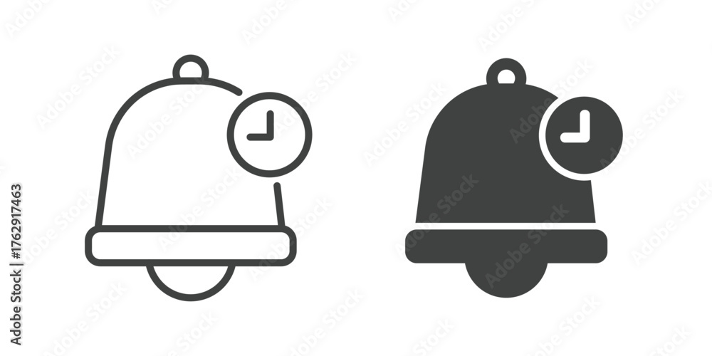 Obraz premium Bell, Notification and Alarm Icon. Line and glyph solid icon