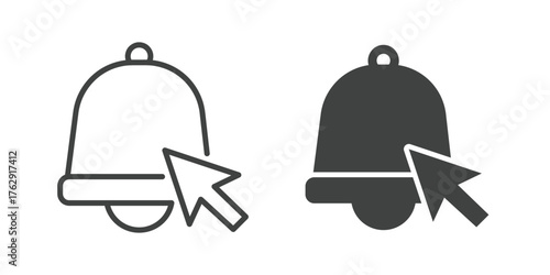 Bell, Notification and Alarm Icon. Line and glyph solid icon