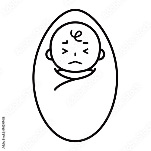 泣き出しそうな赤ちゃんのイラスト