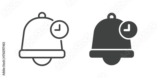 Bell, Notification and Alarm Icon. Line and glyph solid icon