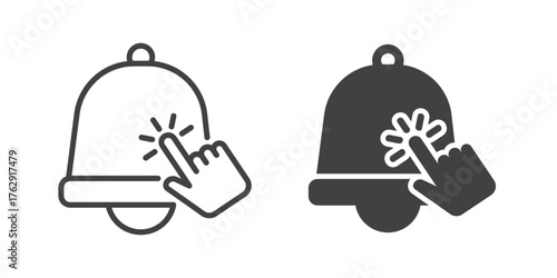 Bell, Notification and Alarm Icon. Line and glyph solid icon