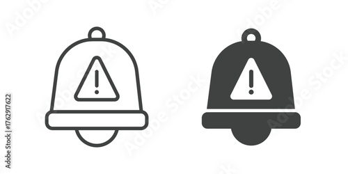 Bell, Notification and Alarm Icon. Line and glyph solid icon