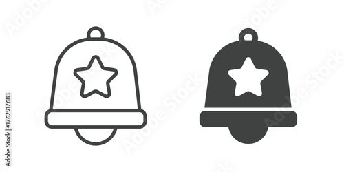 Bell, Notification and Alarm Icon. Line and glyph solid icon