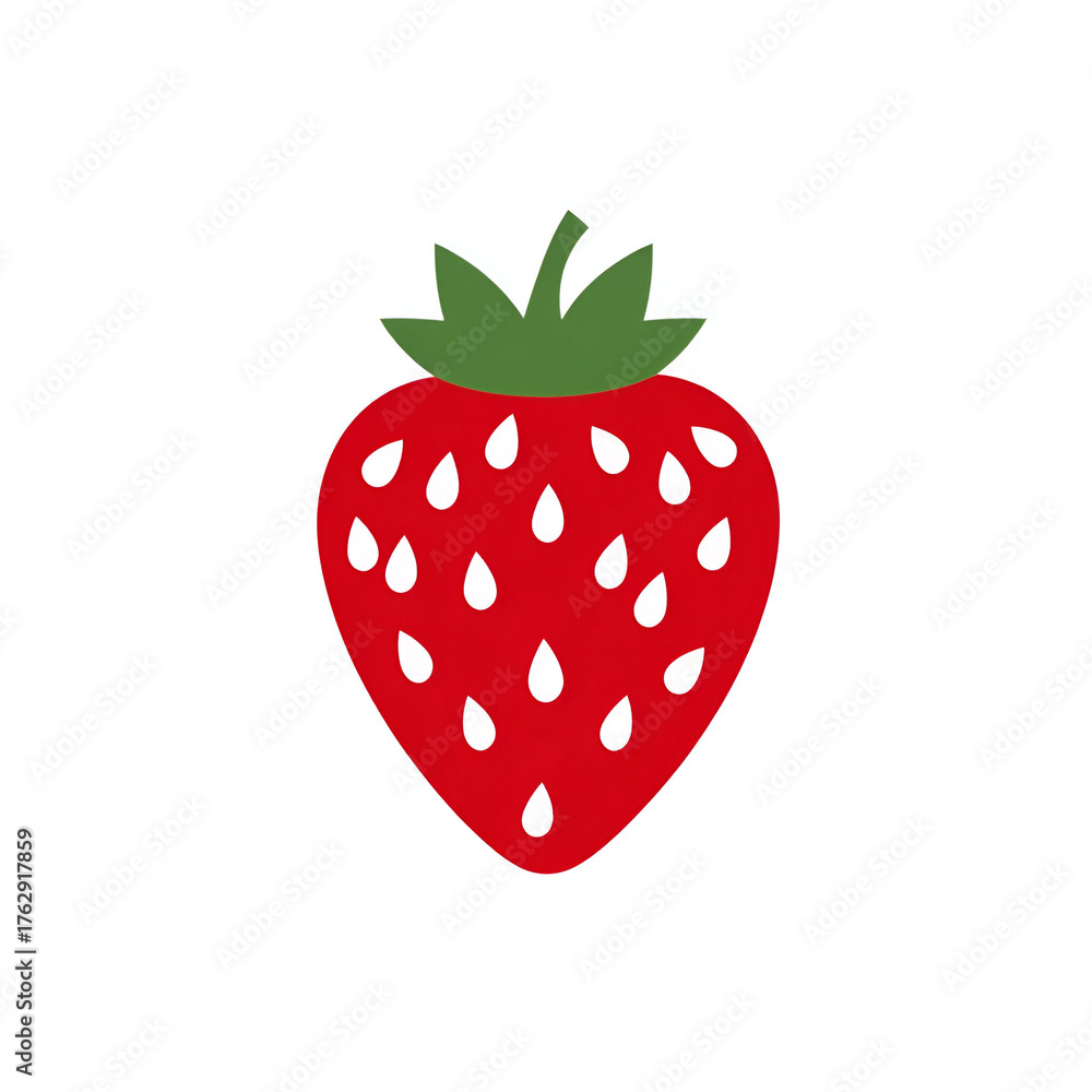 Fototapeta premium A vibrant, stylized strawberry illustration perfect for food-related designs and projects.