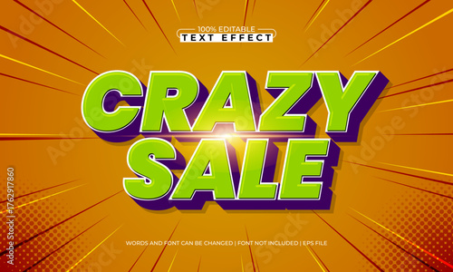 crazy sale editable text effect for titles and promotion