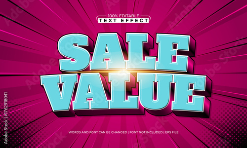 sale value editable text effect for titles and promotion
