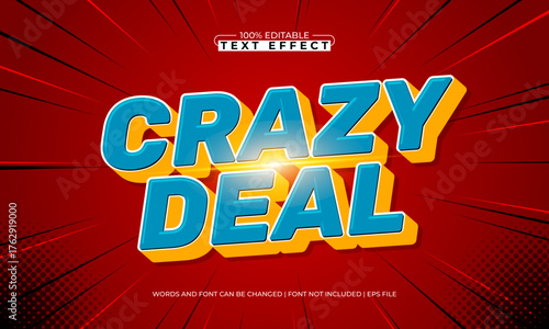 crazy deal editable text effect for titles and promotion