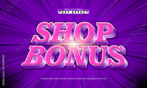 shop bonus editable text effect for titles and promotion