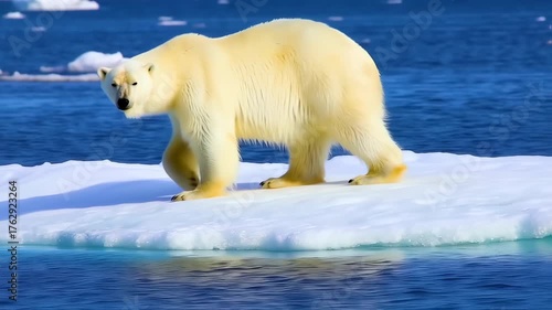 Polar bear on an ice floe