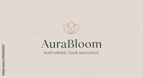AuraBloom Logo Nurturing Your Radiance Brand Identity.