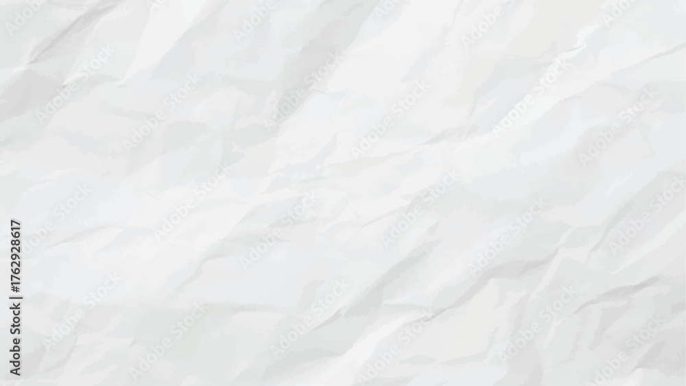 Fototapeta premium White Crumpled Paper Texture Abstract Vector Background