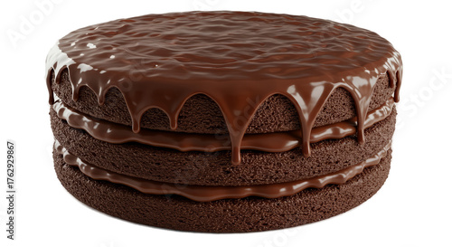 3D Realistic Chocolate Cake with Drizzling Ganache Frosting