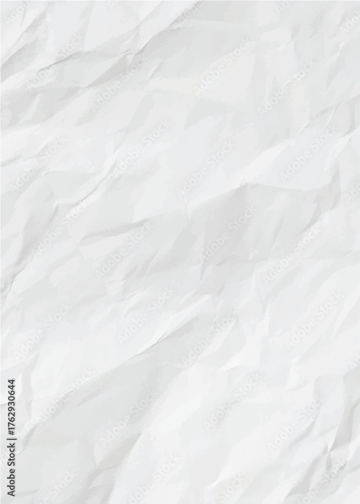 Obraz premium Crumpled White Paper Abstract Background Vector Texture