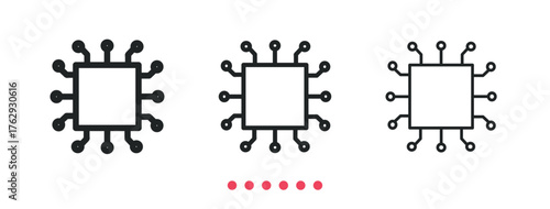 Processor icon. Thin line icon vector