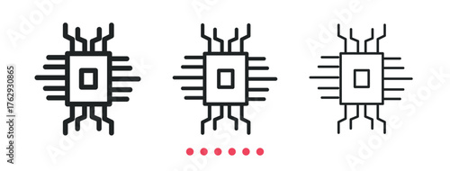 Processor icon. Thin line icon vector