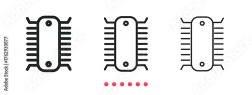 Processor icon. Thin line icon vector