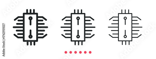 Processor icon. Thin line icon vector