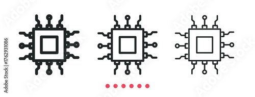 Processor icon. Thin line icon vector