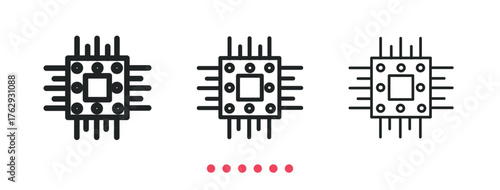Processor icon. Thin line icon vector