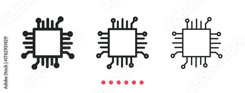 Processor icon. Thin line icon vector