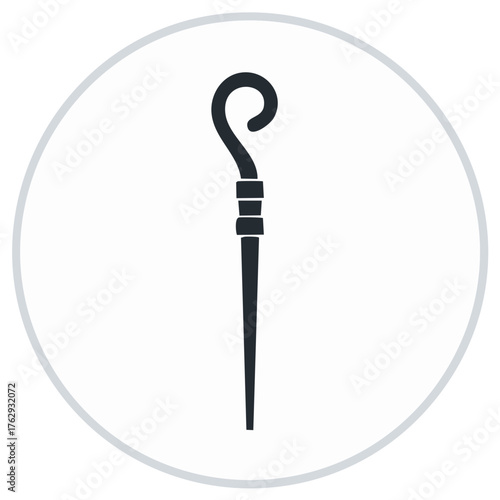 Crozier Shepherd Staff Religious Symbol Icon for Leadership and Guidance