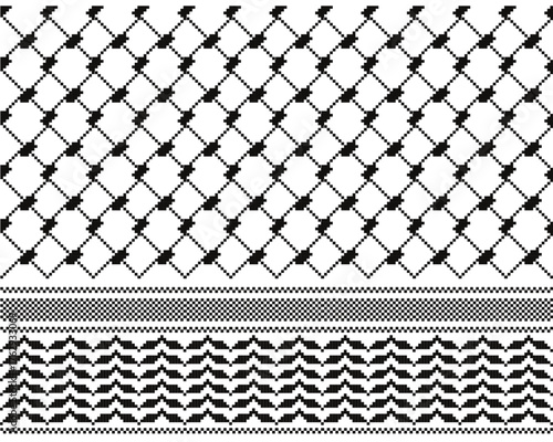 Keffiyeh Palestine Fishnet Cross Stitch Seamless Pattern Background Wallpaper