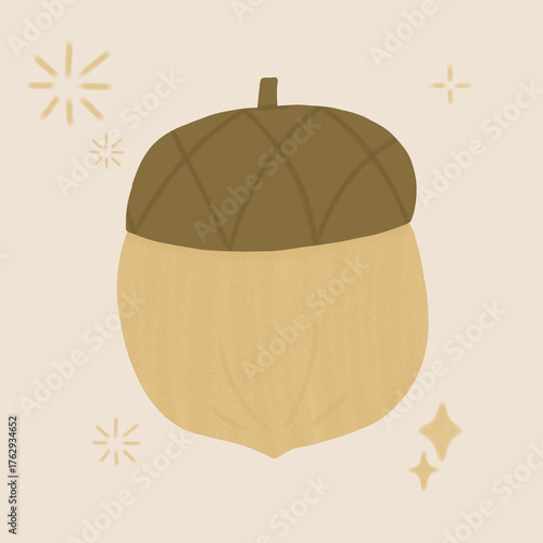 vector illustration of an acorn