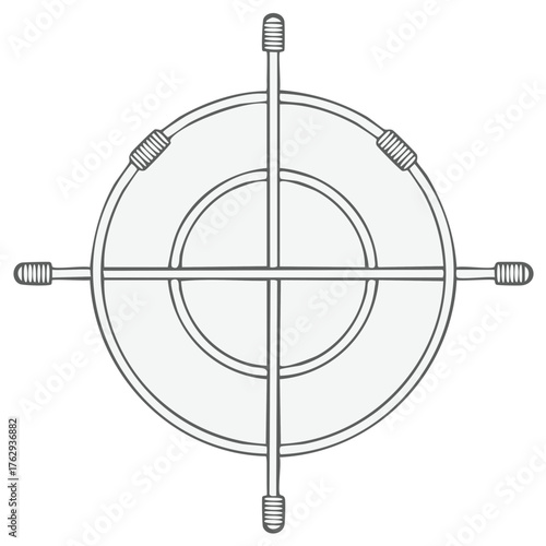 Simple Circular Crosshair Outline with Detachable Handle Design, Target Focus Concept