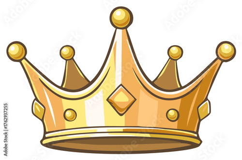 Majestic golden crown icon with jewels representing royalty and victory