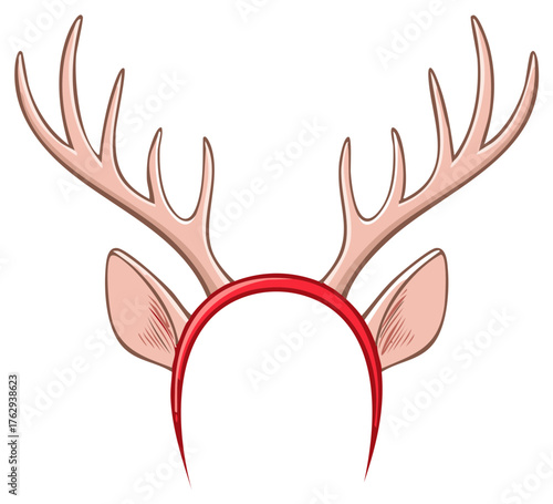 Cute reindeer antlers and ears headband for festive holiday parties and Christmas celebrations