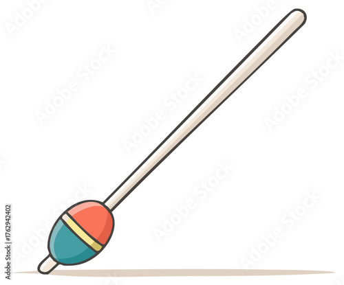 Fishing float illustration: Colorful bobber for anglers, angling equipment