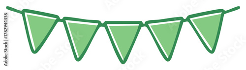 Green Pennant Banner String Decorative Flags Bunting Garland Party Decoration