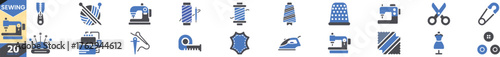 Collection of sewing and craft icons for tailoring and hobbies vector
