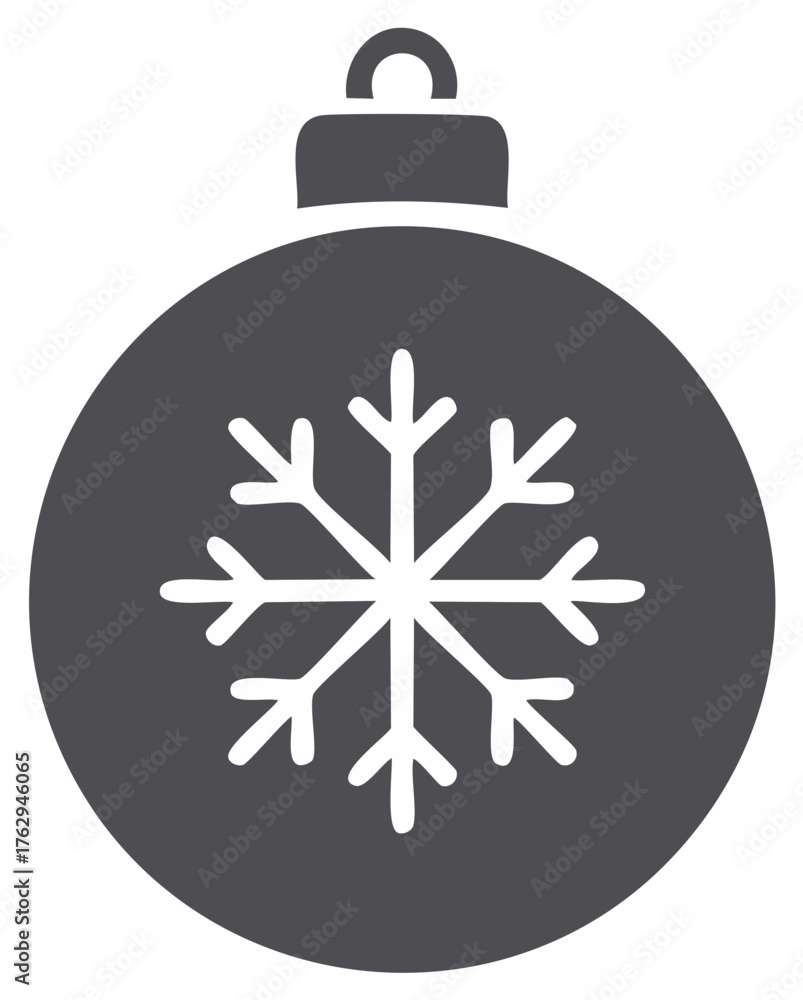 Fototapeta premium Ornament with Snowflake Graphic Holiday Decorations Christmas Ball Icon