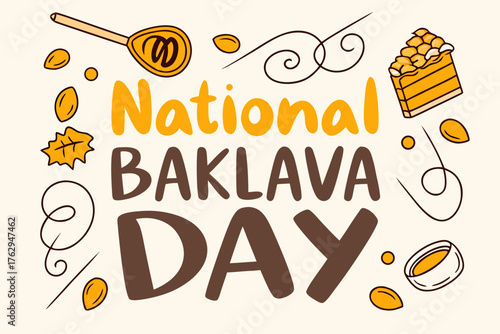 NATIONAL BAKLAVA DAY vector illustration