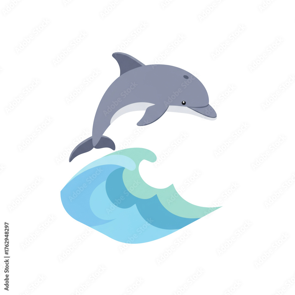 Fototapeta premium Dolphin leaping above a wave