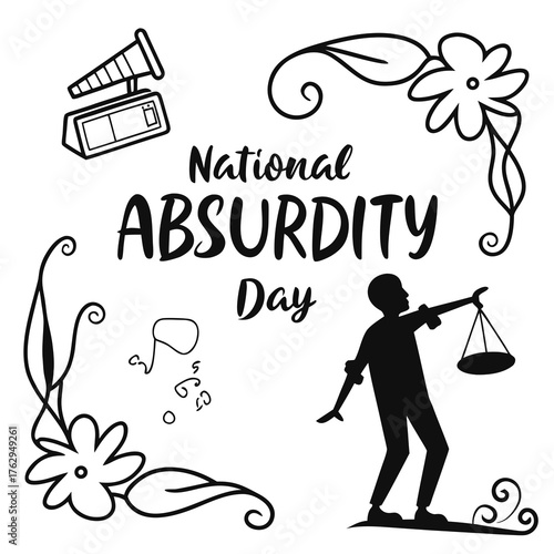 NATIONAL ABSURDITY DAY vector illustration