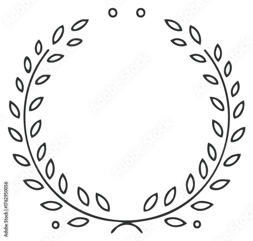 Elegant Laurel Wreath Illustration A Symbol of Victory, Achievement, and Noble Recognition in Modern Graphic Design