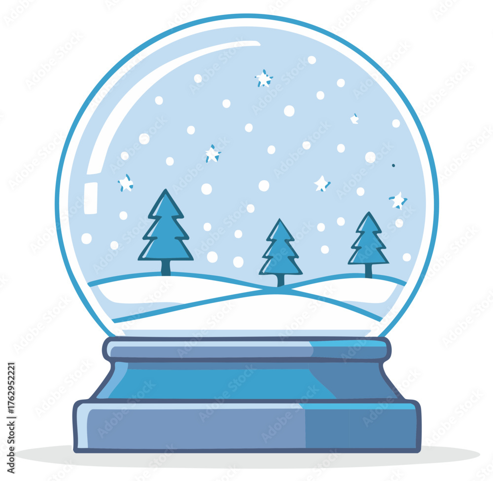 custom made wallpaper toronto digitalWinter scene snow globe with falling snow and evergreen trees in a blue base