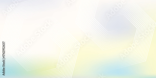 An abstract geometric background with soft, pastel-colored gradients. A white hexagonal line pattern overlays a subtle blend of yellow, blue, and green, perfect for both digital and print use.