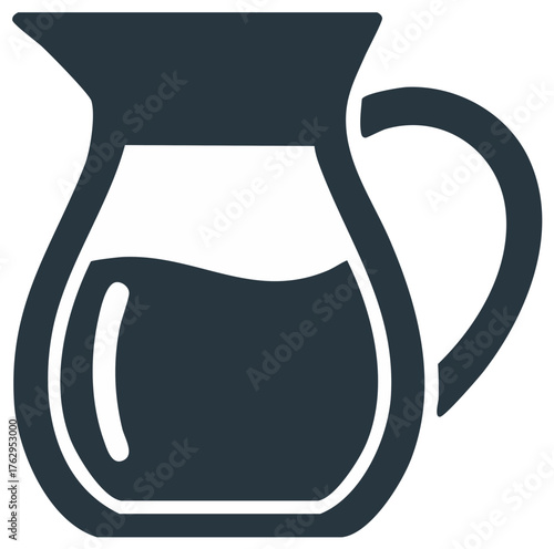 Elegant Pitcher Filled with Refreshing Liquid for Serving Beverages and Drinks at Home or in a Restaurant