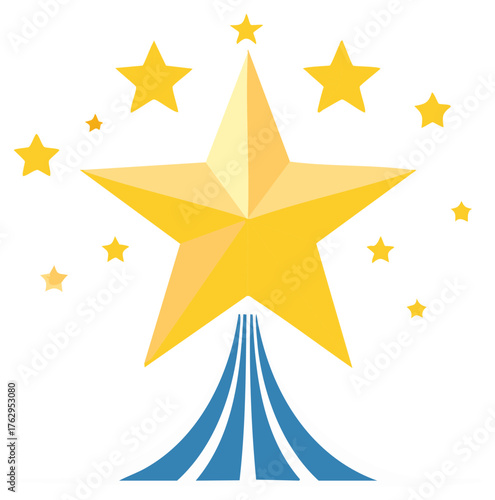 Abstract Rising Star Symbol of Achievement Growth and Excellence Vector Icon
