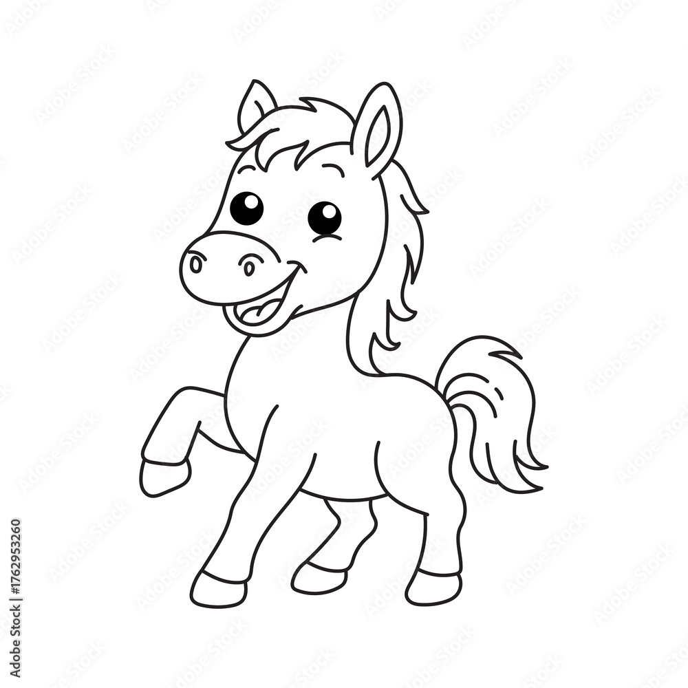 Obraz premium Horse Pose Funny And Playful Lineart Animal