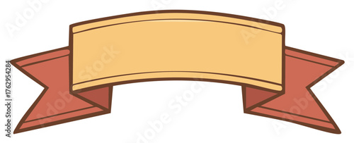 Free Download Decorative Beige and Reddish Brown Curved Banner Empty Space for Text Message - GFXLoad