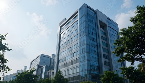 A modern office building in Bangalore, India, representing IT hub, corporate workspaces, business infrastructure, and technology parks