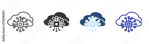 Cloud Icon Set. Designed In Multi Style