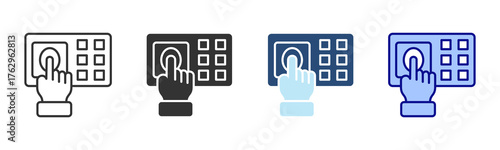 Fingerprint Scan Icon Set. Designed In Multi Style